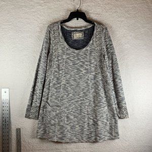 Saturday Sunday Mercer Swing Dress Womens Medium Gray‎ Geometric Round Neck 8160